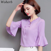 S-4XL Plus Size New  Fashion  Elegant Blouse Bow Tie Shirt Ruffled Collar Butterfly Sleeve Blusas Women Tops GS