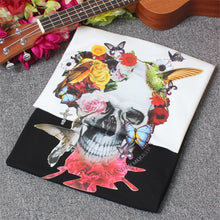 S-4XL Tide Brand Skull Print T shirts  New Fashion Women O-neck Short Sleeve Women t-shirt Plus Size Loose Tops 72600 GS