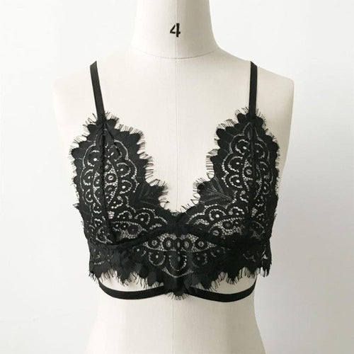Sexy Crop Top Women Floral Lace Sheer Halter Sling Women  Top  Fashion Backless Camisole Female cropped feminino #63 GS