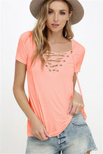 Sexy Deep V Neck Bandage t-shirt  New Fashion Women T shirts Plus Size Short Sleeve Lace Up Tops Tee 72681 GS
