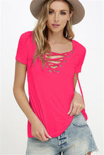 Sexy Deep V Neck Bandage t-shirt  New Fashion Women T shirts Plus Size Short Sleeve Lace Up Tops Tee 72681 GS
