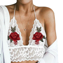 Sexy Short Tank Tops Women Hollow Lace Translucent Embroidery Floral Strap Baic Bra Crop Top Bustier Camis Female  #23 GS
