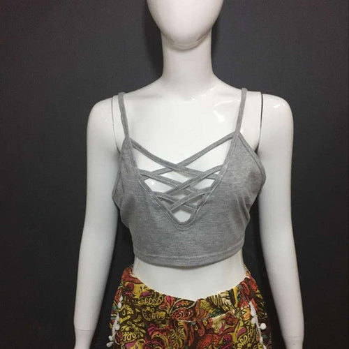 Sexy Tank Top Cross Bandage Women Hole Casual Sleeveless Short Tee Shirt Tops Fashion T-shirt Female Tank Tops   #23 GS