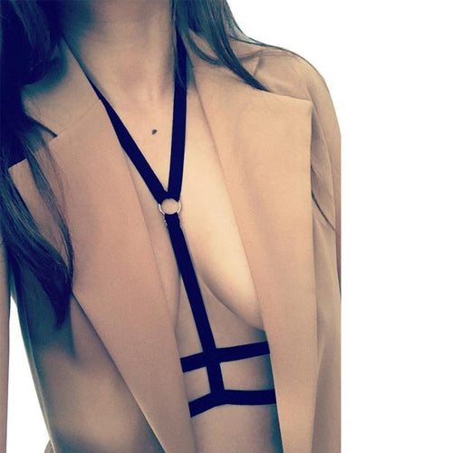 Sexy Women Black sexy Crop Top Exotic Apparel Gothic Harajuku lingerie Bandage sexy Strappy Hollow Out Bra #23 GS