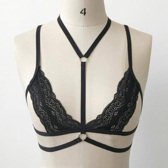 Sexy Women Lace Bralette Crop Tops Women Ladies Hollow Strappy Push Up sexy Crop Top Encaje Camisole Femme   #419 GS