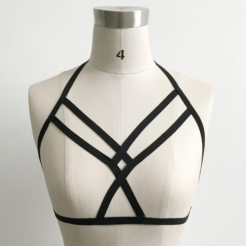 Sexy Women Lingerie Hollow Strappy Bra sexy Bralette Bandage Crop Top Erotic Lingerie Bustier Tops Ladies Black #03 GS