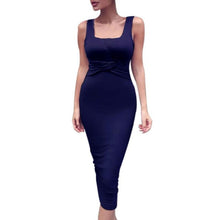 Sexy Women Slim Midi Dress Women Sleeveless O Neck Solid Bodycon Party Club Elegant OL Ladies Pencil Dresses Vestidos #1214 GS