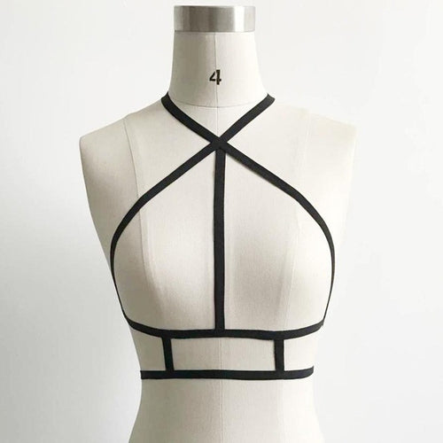 Sexy Women Strappy sexy bra Exotic Apparel sexy lingerie Bandage Hollow Out Bralette Bustier Crop Top Black #23 GS