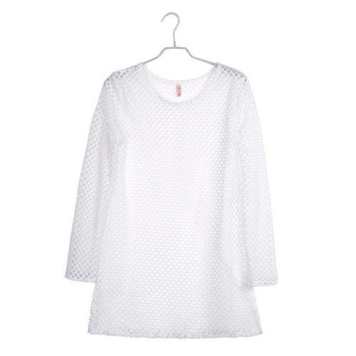 Sexy Women Tops  Women Blouses Hollow Out Long Sleeve Shirt Women Transparent Blusas O-Neck korean fashion clothing GS