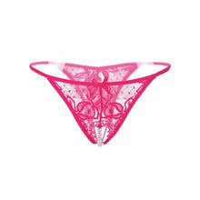Sexy Womens Briefs Lace Open Crotch Panties For Women Lace Hollow Out Pearls Open Crotch Thongs G-string Ladies Erotic Underwear GS