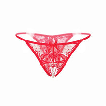 Sexy Womens Briefs Lace Open Crotch Panties For Women Lace Hollow Out Pearls Open Crotch Thongs G-string Ladies Erotic Underwear GS