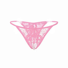 Sexy Womens Briefs Lace Open Crotch Panties For Women Lace Hollow Out Pearls Open Crotch Thongs G-string Ladies Erotic Underwear GS