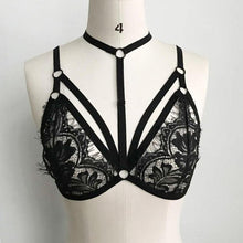 Sexy sexy Bandage Crop Tops For Women Floral Lace Bralette Bustier Crop Top  Sheer Triangle Cropped Female Black/White #23 GS