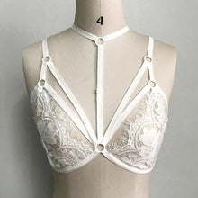 Sexy sexy Bandage Crop Tops For Women Floral Lace Bralette Bustier Crop Top  Sheer Triangle Cropped Female Black/White #23 GS