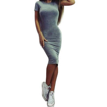 Sheath  Dress Women O Neck Black Grey Green Sexy Club Solid Bodycon Midi Dresses For Women Ladies  Vestido de verao GS