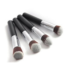 Silver Color 4 Pcs Black Synthetic Kabuki Flat Foundation Brush Single Makeup Cosmetic Brush pincel oval Anne GS