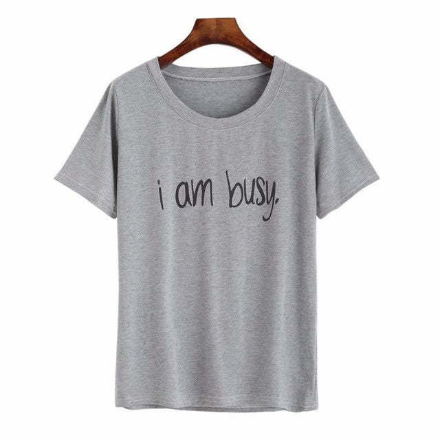 Simple Desgin  Tshirt Women  Letter Print Short Sleeve Casual Tee Shirt Tops  Womens T-shirt ropa mujer #23 GS