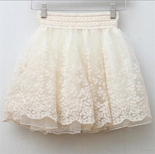 Skirt New  Korean Full Lace Embroidery Tulle Skirt Mini Skirts Fashion Woman Skirts Pleated Skirt 20217 GS