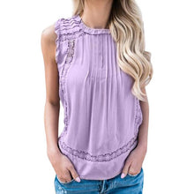 Sleeveless Blouses Women   Hollow Out Elegant Shirts Ladies Blouse O Neck Casual Womens Tops Chemise Femme blusas #53 GS