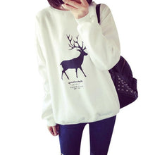New Arrival Women T shirt Long Sleeve Elk Print Casual Loose Tops Tee Shirt Femme Poleras De Mujer Camisetas GS