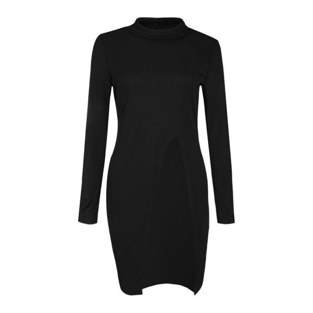 Women Sweater Splite Solid Warm Long Knitted Sweaters and Pullovers For Women Turtleneck Ladies Jumper #WY GS