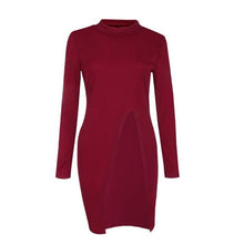 Women Sweater Splite Solid Warm Long Knitted Sweaters and Pullovers For Women Turtleneck Ladies Jumper #WY GS
