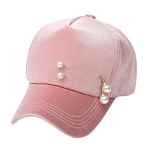 Warm Hats Female  Pearls Solid Baseball Cap Women Cotton Garros Adjustable Snapback Hats Woman 4 Colors &02 GS