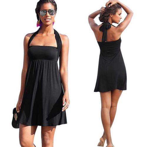 Beach Dress Women Halter Muti Function Women Dresses Sleeveless 3 Colors Mini Sexy Dress Women Clothing Robe Ete GS