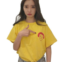 Summer  New Fashion Female T shirts Sad Gril Print Women t-shirt Cute Short Sleeve Woman tops Plus Size 72724 GS