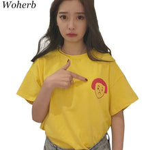 Summer  New Fashion Female T shirts Sad Gril Print Women t-shirt Cute Short Sleeve Woman tops Plus Size 72724 GS