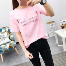 Summer  New Fashion Female T shirts kawaii Cartoon Print Women t-shirt Brief Short Sleeve Woman tops Plus Size 72730 GS
