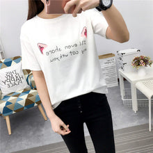 Summer  New Fashion Female T shirts kawaii Cartoon Print Women t-shirt Brief Short Sleeve Woman tops Plus Size 72730 GS