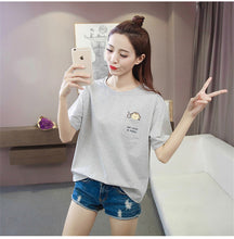 Summer  New Fashion Female T shirts kawaii Cartoon Print Women t-shirt Brief Short Sleeve Woman tops Plus Size 72730 GS