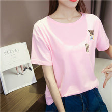 Summer  New Fashion Female T shirts kawaii Cartoon Print Women t-shirt Brief Short Sleeve Woman tops Plus Size 72730 GS
