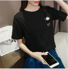 Summer  New Fashion Female T shirts kawaii Cartoon Print Women t-shirt Brief Short Sleeve Woman tops Plus Size 72730 GS