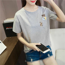 Summer  New Fashion Female T shirts kawaii Cartoon Print Women t-shirt Brief Short Sleeve Woman tops Plus Size 72730 GS