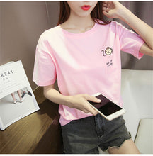 Summer  New Fashion Female T shirts kawaii Cartoon Print Women t-shirt Brief Short Sleeve Woman tops Plus Size 72730 GS