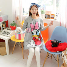 Summer  New Fashion Letter Cartoon Duck Print T shirts Short Sleeve Casual Woman Long t-shirt Plus Size Female tops 72700 GS
