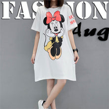 Summer  New Fashion T shirts Letter MINI MOUSE Print Long t-shirt Short Sleeve Casual Woman Plus Size Female tops 72699 GS