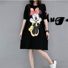 Summer  New Fashion T shirts Letter MINI MOUSE Print Long t-shirt Short Sleeve Casual Woman Plus Size Female tops 72699 GS