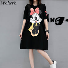 Summer  New Fashion T shirts Letter MINI MOUSE Print Long t-shirt Short Sleeve Casual Woman Plus Size Female tops 72699 GS