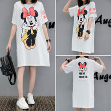 Summer  New Fashion T shirts Letter MINI MOUSE Print Long t-shirt Short Sleeve Casual Woman Plus Size Female tops 72699 GS