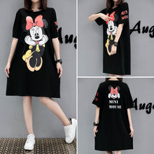 Summer  New Fashion T shirts Letter MINI MOUSE Print Long t-shirt Short Sleeve Casual Woman Plus Size Female tops 72699 GS