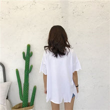 Summer  New T shirts Fashion Cartoon Old Ladies Print Hole Women t-shirt Short Sleeve Woman Tops Plus Size Casual 72732 GS