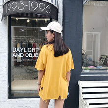 Summer  New T shirts Fashion Cartoon Old Ladies Print Hole Women t-shirt Short Sleeve Woman Tops Plus Size Casual 72732 GS