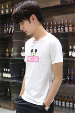 Summer  New Women Fashion T shirts Female Letter Mouse Cartoon Print t-shirt Short Sleeve Plus Size Woman tops 72460 GS