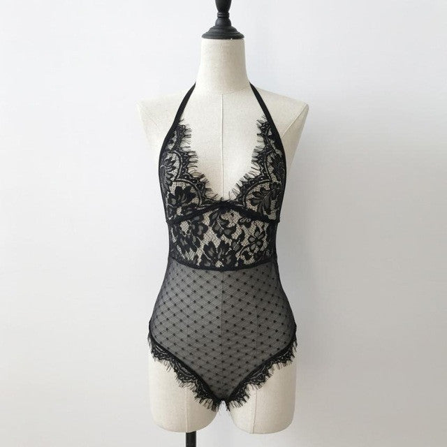 New Women Lingerie Lace Mesh Bodysuit Women Babydoll Underwear Nightwear Bodysuit Overalls mono mujer corto #43 GS