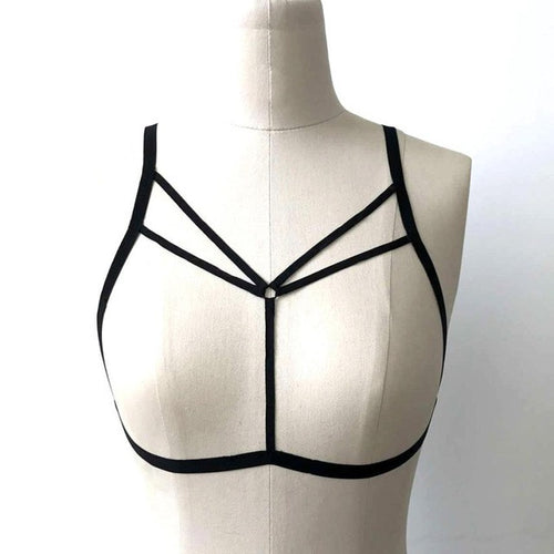 Sexy Women Hollow Out Elastic sexy Bra Crop Top harajuku Bandage Strappy Halter Bra Bustier Top Galter #43 GS