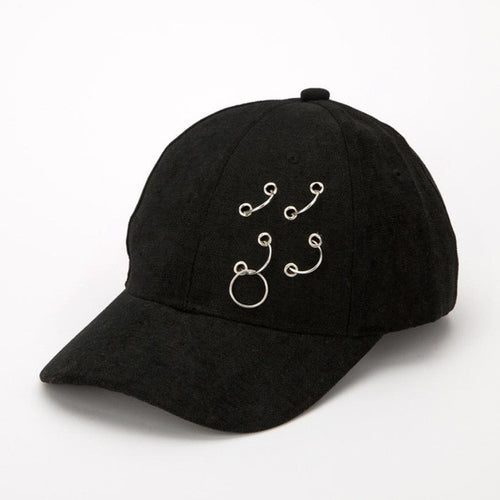 Snapback cap woman baseball cap With Steel Rings Solid baseball cap hip hop hats women snapback gorras de bisbol #63 GS