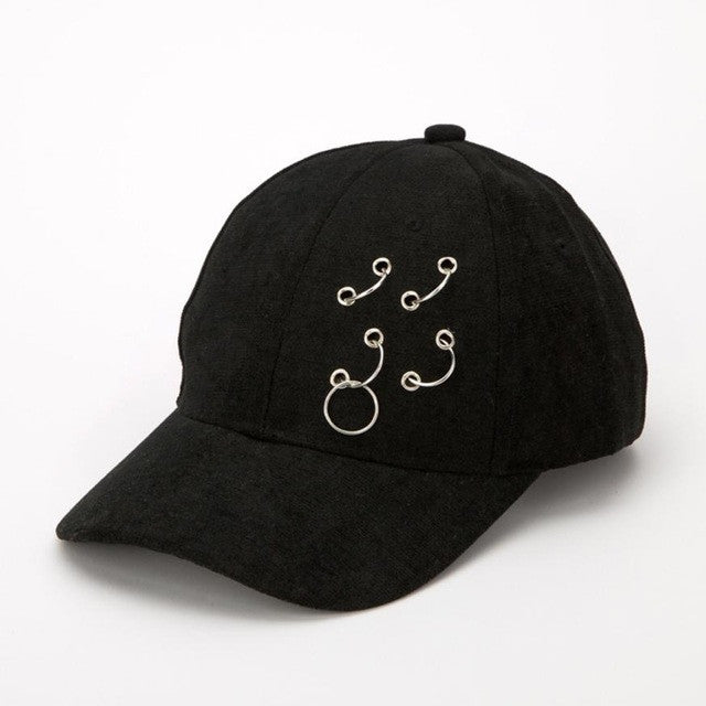 Snapback cap woman baseball cap With Steel Rings Solid baseball cap hip hop hats women snapback gorras de bisbol #63 GS